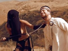 Dude in chain leash fucked Karmen Bella