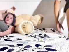 Step sister caught masturbating - blackmailed for hot sex with step brother