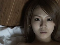 Jaw dropping Japanese babe Revive twirls on bed in lingerie